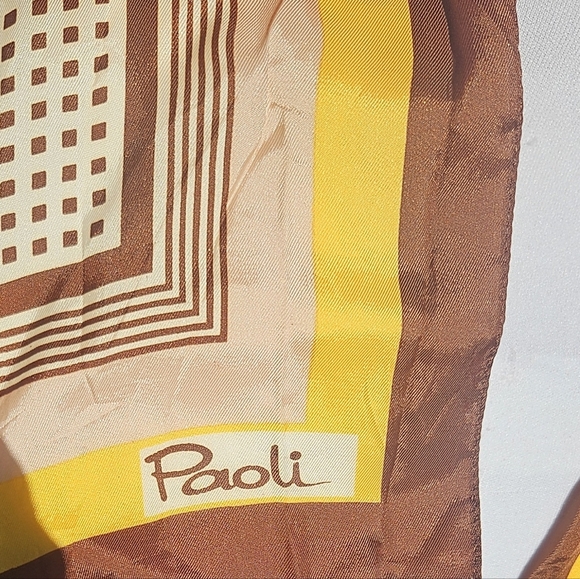 Vintage PAOLI Rectangular Scarf Beatiful Colors Lightweight 44in x 13in - Picture 3 of 4